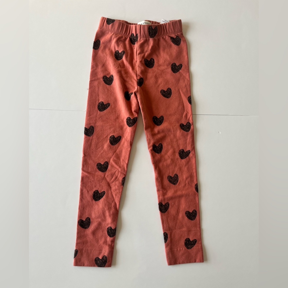Sprouet&Sprout  Coral Heart-Print Organic Leggings
